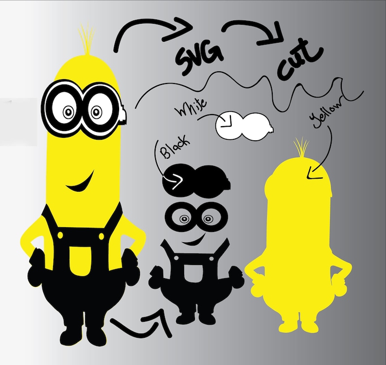 Download 3 minion cut file SVG download design for cricut or ...