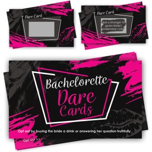 Bachelorette Party Scratch Off Dare Game - 52 Funny & Naughty Dare Cards