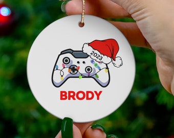 Gamer Ceramic Ornament, Christmas Ornament for Gamers, Keepsake for Christmas tree