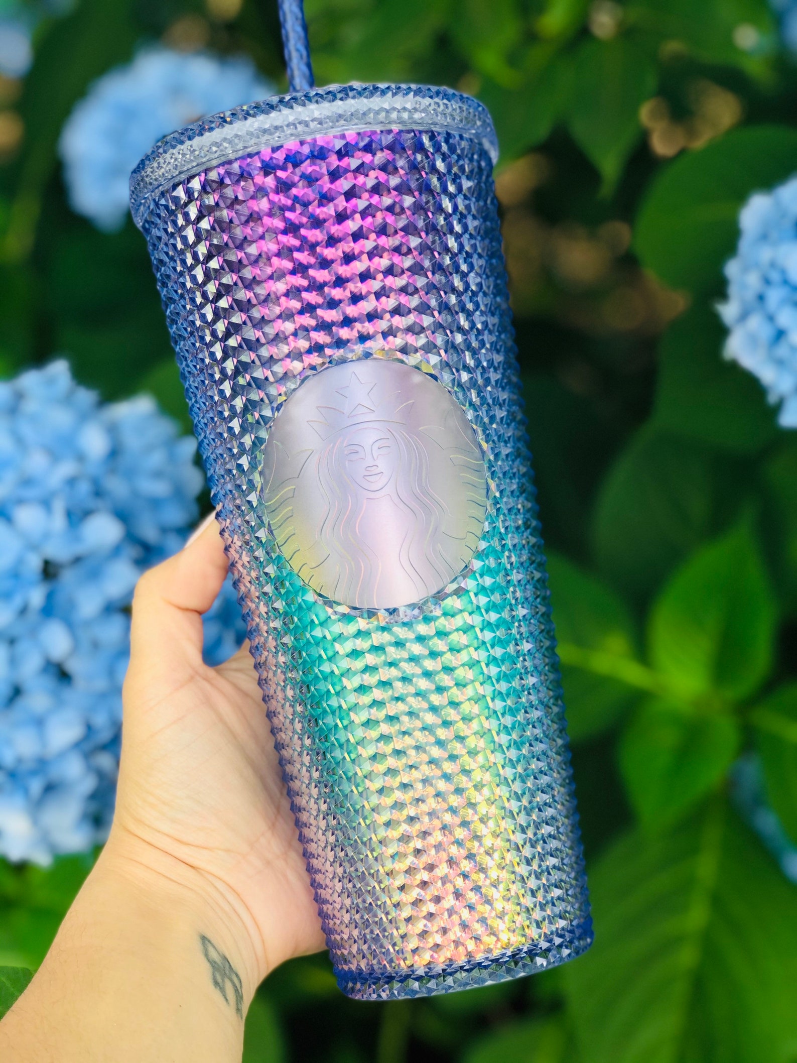 Starbucks Mermaid Blue ombre Tumbler Cold Cup 24 fl oz Free Etsy