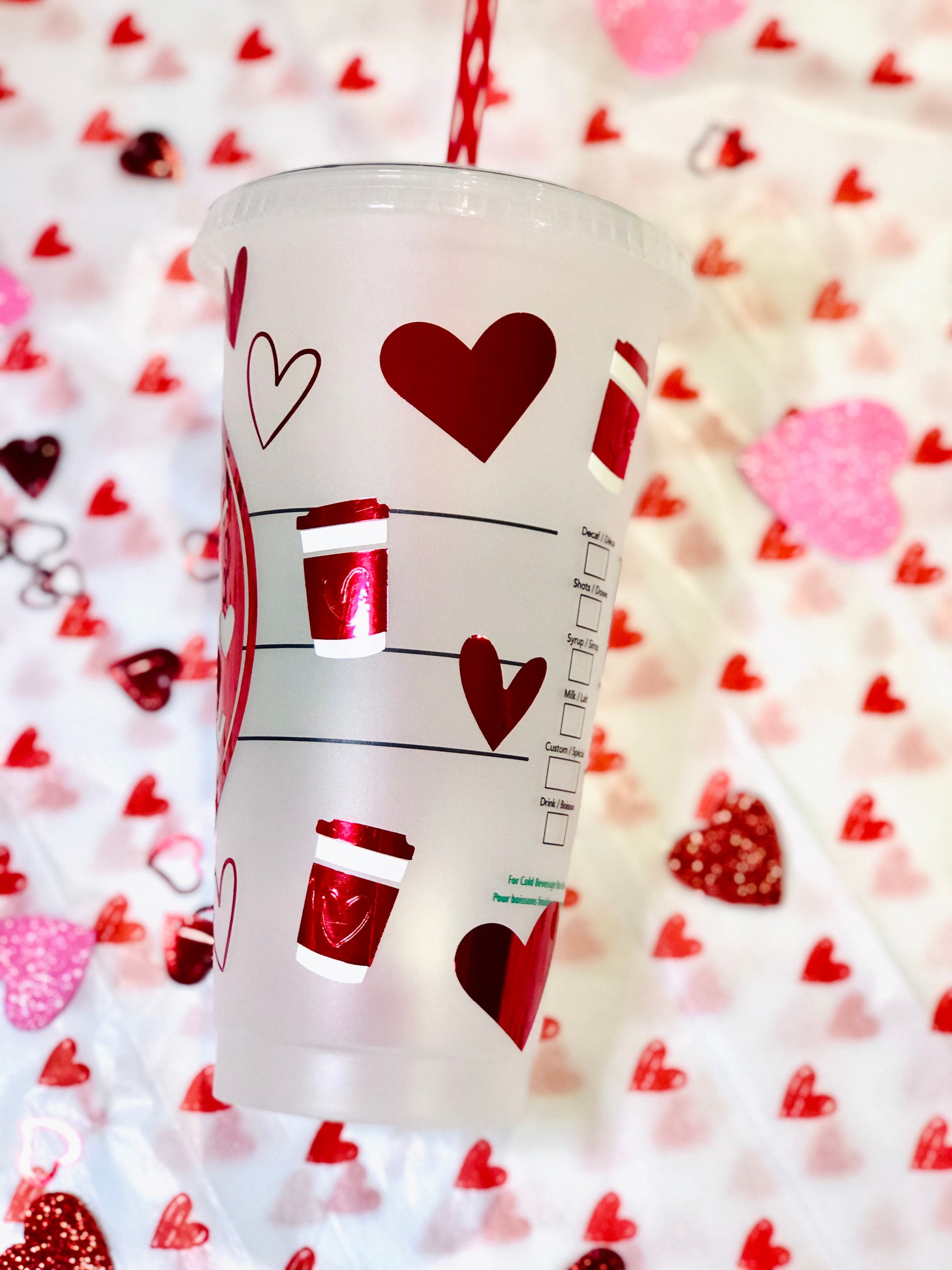 Starbucks Valentines Day Venti Tumbler Cup Hearts&coffee Etsy