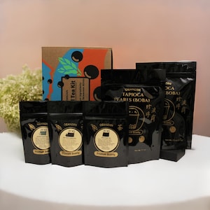 BobaTea Kit DIY Taiwanese (Original) Style | Unique Gift Bubble Tea kit- 10 Servings of Pearl __Straws Not Included In Package__