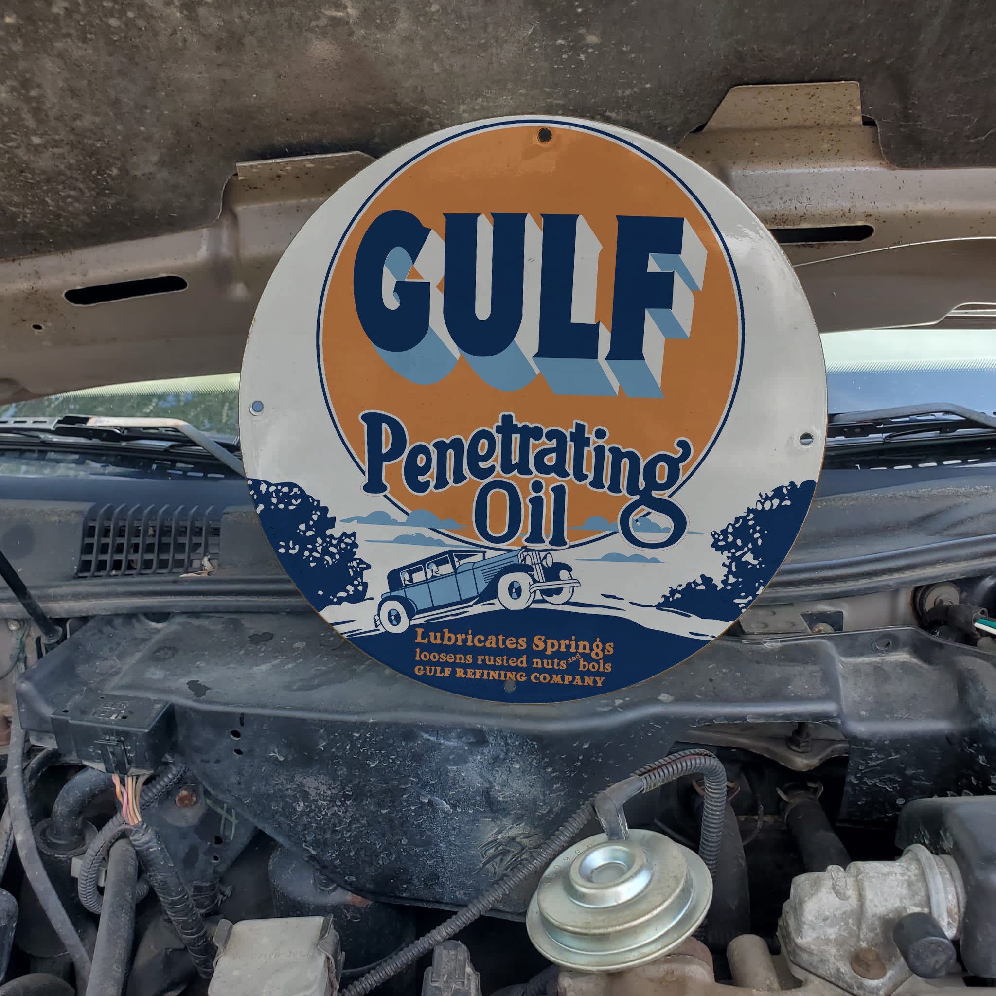 LOT 6 GULF Gasoline Antique Decals Motor GAS Oil Vintage Sign Sticker  KIT