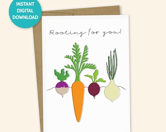 Rooting For You PRINTABLE Greeting Card - 5x7 (A7) - Instant Digital Download