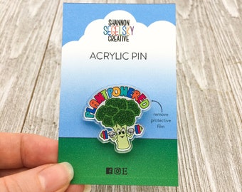 Plant Powered Acrylic Pin