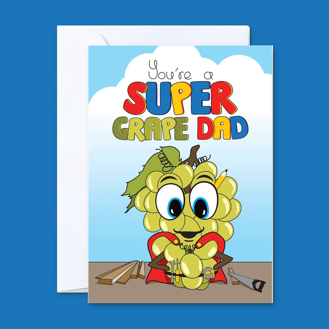Super Grape Dad Father's Day Card Etsy