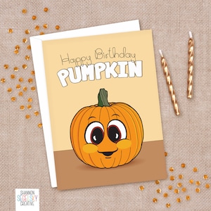 Feliz cumpleaños calabaza - Tarjeta de felicitación