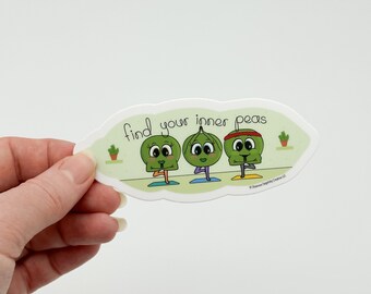Find Your Inner Peas - Yoga - Vinyl Sticker
