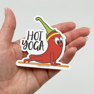Yoga chaud - Sticker vinyle piment rouge
