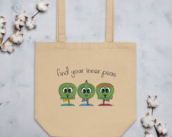 Find Your Inner Peas - Yoga inspirierte Öko-Einkaufstasche