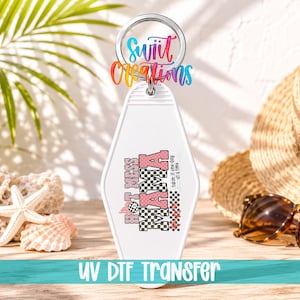 Hot Mess Mama Motel Keychain UV DTF Transfer | Funny Mom Saying | MK1986