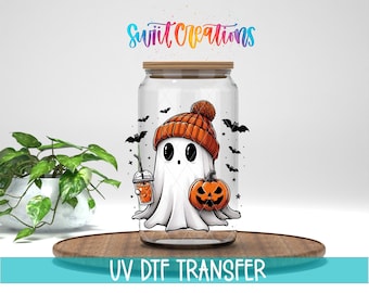 Calcomanía UV para vaso de bebida de calabaza fantasma de Halloween / UV1579