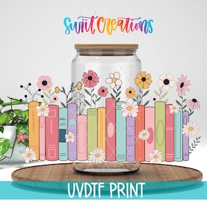 Solo un capítulo más, transferencia UV DTF, vaso de vidrio Libbey de 16 oz, envoltura para vaso, envoltura Libby de lectura, transferencia UV DTF para amantes de los libros, transferencia para taza, DTF207