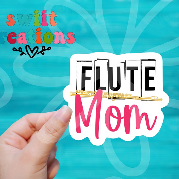 Flute Mom Sticker, Band Sticker, Vinyl Sticker, Retro, Laptop Sticker, Flute Sticker  Marching Band Sticker  Mom Sticker (SS349), SCD462