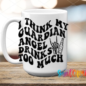 My Guardian Angel UV DTF 16oz Libbey Glass Cup Tumbler Wrap | Coffee Mug Transfer | Libby Wrap | UV Dtf Wrap | Drinking Glass Wrap | UV723