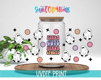 Kinda Cute Kinda Spooky Ghost UV DTF Wrap Decal | DTF125