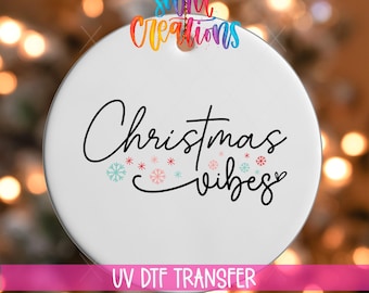 Weihnachtliche UV-DTF-Weihnachtsdekoration | Schneeflocken-Winter-Weihnachtsfolie | Festliche UV-DTF-Folie | O-1150