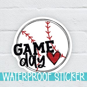 Baseball Game Day Vibes Waterproof Sticker, Baseball Sticker, Sports Sticker, Laptop Sticker, Baseball Sticker (SS384) SCD340