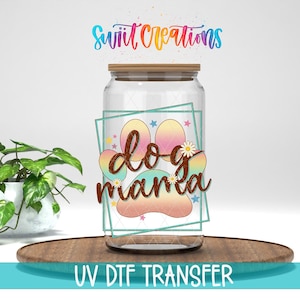 Hund Mama Pfotenabdruck UV DTF Tassenaufkleber | UV332