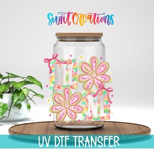 Boho Floral Mini UV DTF Decal | Bright Retro Flowers | UV1474