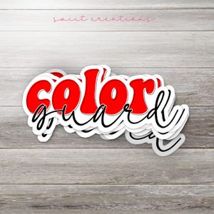 Red Color Guard Waterproof Sticker, Marching Band Sticker, Guard ...
