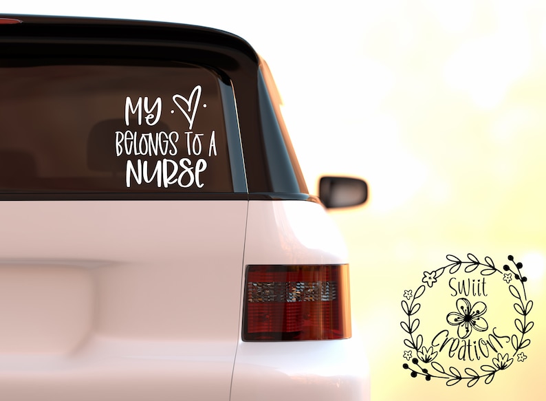 My Heart Belongs to a Nurse Vinyl Decal Car Sticker Sticker Bumper Sticker