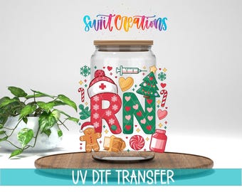 RN Christmas Nurse UV DTF Cup Decal | UV1210