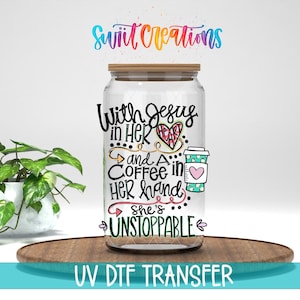 Coffee and Jesus Pastel UV DTF Cup Decal | UV759