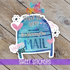 Merci USPS Sticker | d'autocollant de travailleur des postes | Étiquette Happy Mail | Autocollant en vinyle pour enveloppe postale | Emballage pour petites entreprises | SB18