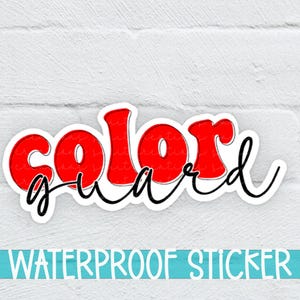 Red Color Guard Waterproof Sticker, Marching Band Sticker, Guard ...