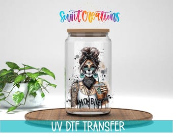 Mombie Skeleton Mom Coffee UV DTF Cup Decal | UV1170