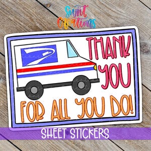Merci postier Sticker | Merci pour tout ce que vous faites Étiquette USPS | Appréciation du facteur | Sticker pour petite entreprise | SB57