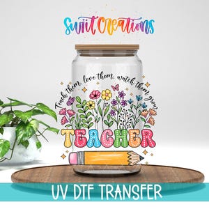Lehrer Blumen Bleistift UV DTF Cup Aufkleber | UV1167