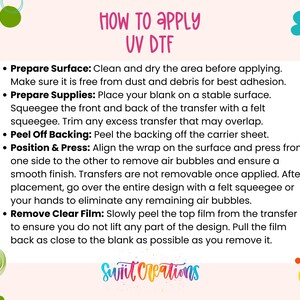 The image is a step-by-step guide on how to apply UV DFT, with colorful illustrations and text providing instructions on preparing the surface, supplies, and techniques for applying the UV DFT.