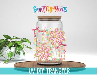 Sticker UV DTF Boho Floral Mama | Fleurs rétro lumineuses | UV1472