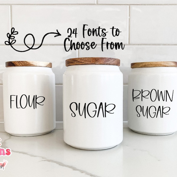 Pantry Labels, Canister Decals, Pantry Decals, Canister Labels, Pantry Stickers, Custom Labels, Jar, Organization Labels, Vinyl Decal