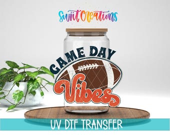 Game Day Vibes Football UV DTF Tumbler Decal for Fans and Sports Mom | UV144
