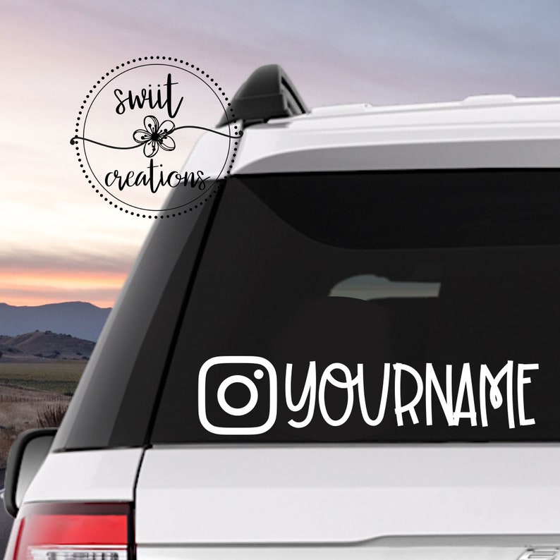 Custom Instagram Name Decal Vinyl Decal Personalized Decal Etsy
