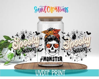 Spooky Season Momster Skeleton UV DTF Wrap Decal | DTF119