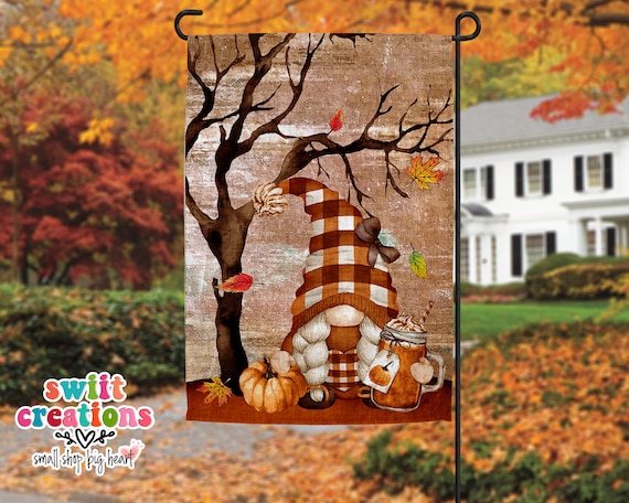 Pumpkin Spice Flag, Gnome Flag, Thanksgiving Flag, Fall Flag, Fall Gnome (YF40)