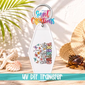 Grandma Floral Motel Keychain UV DTF Transfer | Retro Flower Design | MK1981