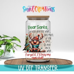 Divertida calcomanía navideña de reno UV para vasos / Envoltura sarcástica para vasos navideños / UV1311