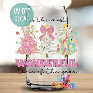 Tis the Season Christmas Uv Dtf 16oz Cup Wrap Christmas Libbey Tumbler Wrap Christmas Tumbler Transfer Christmas UV Dtf Jar Wrap UV1241