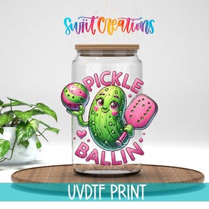 Pickle Ballin UV DTF / Envoltura para vaso Libbey de 16 oz / Envoltura deportiva de Pickleball / Transferencia para Libbey / Transferencia para taza / UV1188