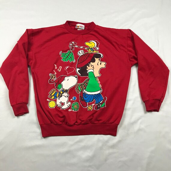 Vintage 80s, Peanuts, snoopy, Christmas sweatshirt