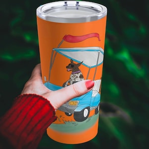 GOLF Becher 20oz- GERMAN SHORTHAIRED Pointer Kaffeebecher - Personalisierte Haustier Porträt Tasse - Golfer Zubehör - Hunde Liebhaber Geschenk - Kunst
