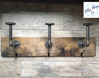 MOTORCYCLE Helmet Rack - Handmade Storage - Display Holder - Jacket, Coat hooks - gear - customize- cycling- ski