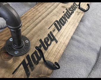 Custom Order Harley Davidson Helmet Rack Etsy
