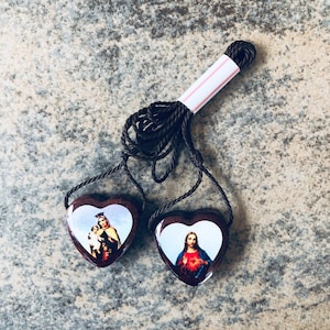 Wooden Scapular- Heart shaped