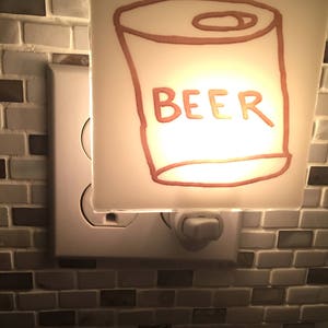 Beer Night Light Fused Glass image 1